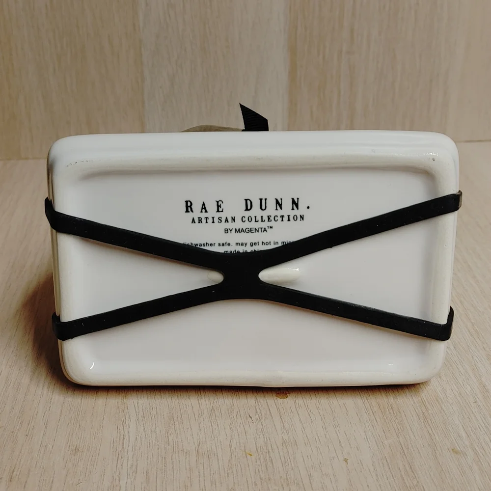 RAE DUNN Coffin Butter Dish R.I.P. Spooky Halloween Black Ceramic Kitchen Decor